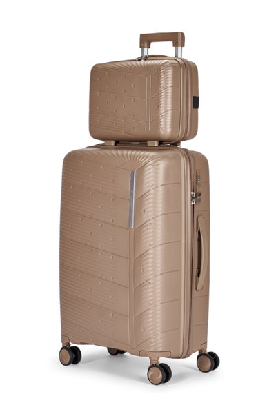 طقم شنط سفر بولي بروبيلين ليمرا، 4 مقاسات، 4 عجلات، بزاوية 360 درجة، LMA-PP502 - ذهبي product image 2