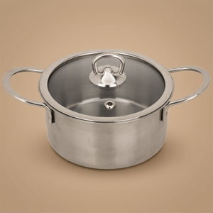 Al Saif Gallery stainless steel cooking pot, 16 cm, round - silver product image