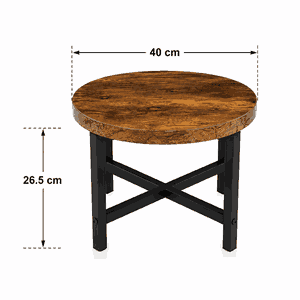 طقم طاولات خشب MDF و معدن، 5 قطع - اسود بني product image 2