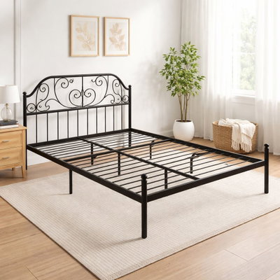 سرير هيكل حديد، 190×70×86 سم - أسود product image 2