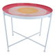 Steel Al Saif Gallery serving table, 57 x 57 x 49 cm, pink top, with legs - white product image 2