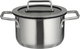 Robust stainless steel cooking pot, 16 x 9.5 cm, glass lid - transparent silver product image 2