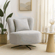 كرسي مودرن معدن، 85×80×75 سم، قماش بوكليه - رمادي product image 2