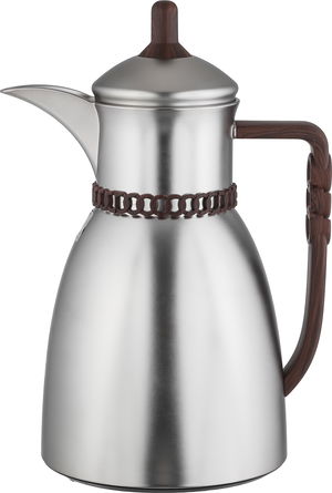 طقم ترامس بيان السيف غاليري، 0.7 / 1 لتر، 2 قطعة، حافظة داخلية زجاج حراري، يد خشبي - فضي مطفي product image 2