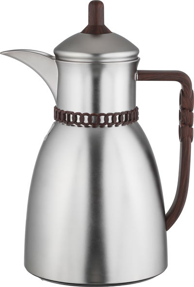 طقم ترامس بيان السيف غاليري، 0.7 / 1 لتر، 2 قطعة، حافظة داخلية زجاج حراري، يد خشبي - فضي مطفي product image 2