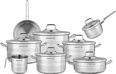 Korkmaz Astra 2 Stainless Steel Cookware Set, 14 Pieces - Silver product image 2