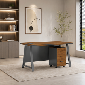 مكتب إداري مودرن خشب MDF، 75×100×50 سم - بني فاتح product image