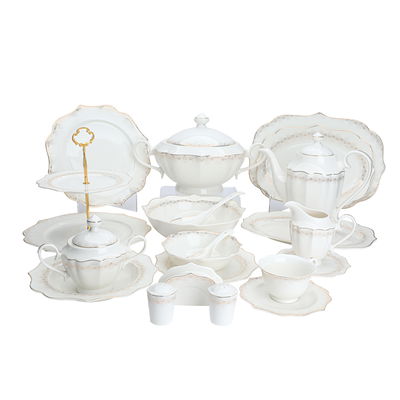 طقم سفرة بورسلان فيكتوريا السيف غاليري، 65 قطعة - ذهبي product image 2
