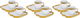 Al Saif Gallery Porcelain Coffee Cups And Saucers Set, 12 Pieces - Golden White product image 1