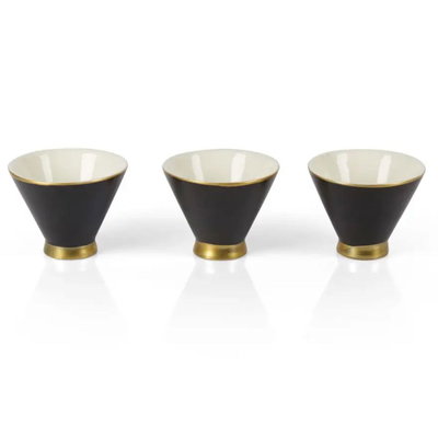 طقم فناجين قهوة عربي بورسلان السيف غاليري، 6 قطع، خط ذهبي - أسود product image 1