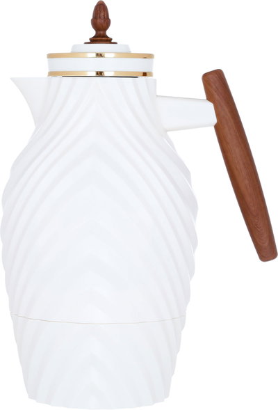 ترمس نورة إفرست، بيد خشبي، 1 لتر، حافظة داخلية زجاج حراري - ابيض product image 2