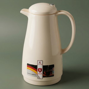 Rhinestone thermos, 1 liter, thermal glass inner shell, plastic outer shell - cream product image