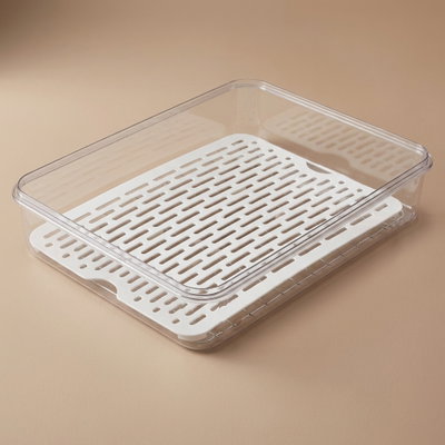 علبة تخزين أكريليك السيف غاليري، 30x24x7 سم، رف داخلي، مستطيل - شفاف product image 1