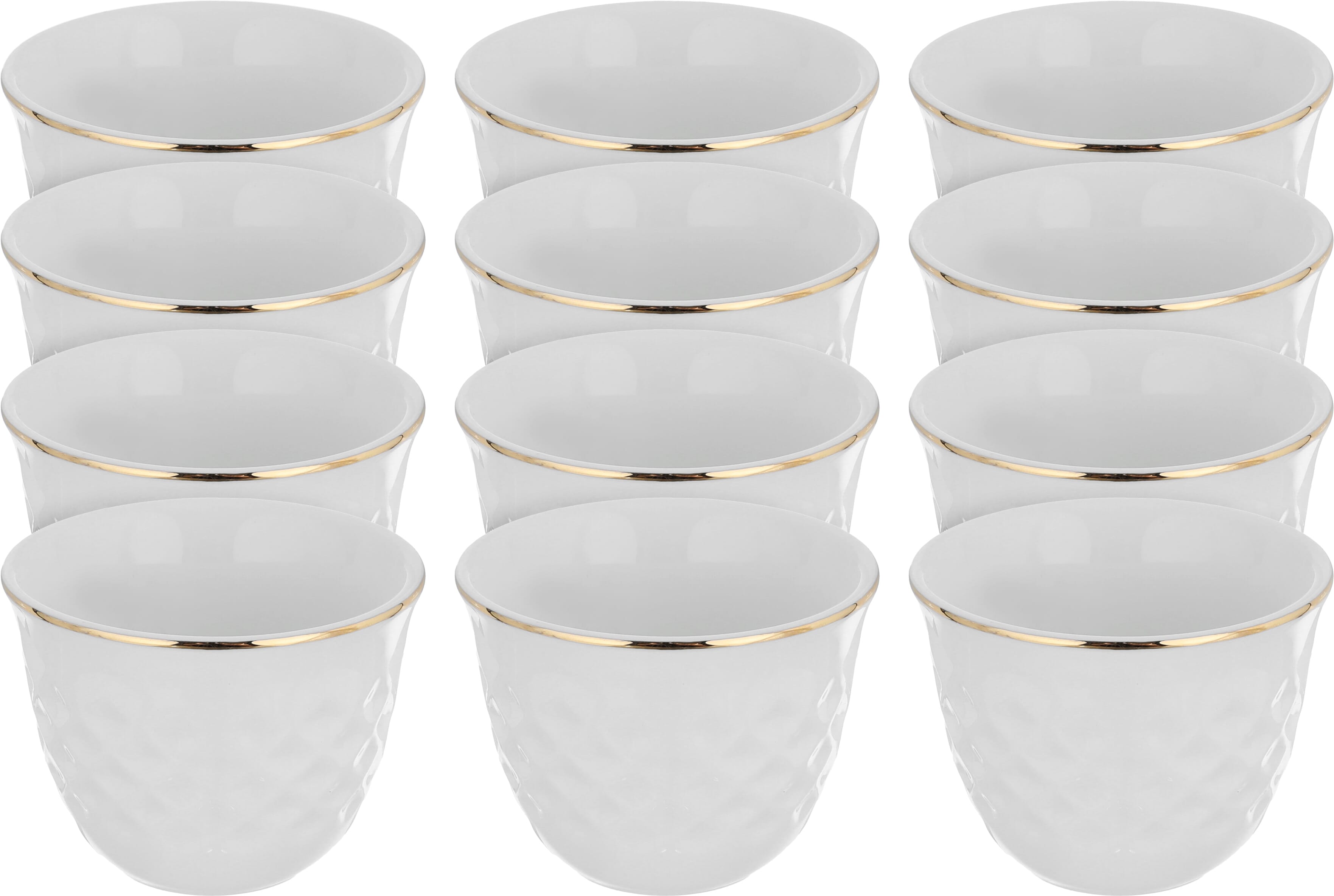 Al Saif Gallery Porcelain Arabic Coffee Cups Set, 80 ml, 12 Pieces - White product image 1
