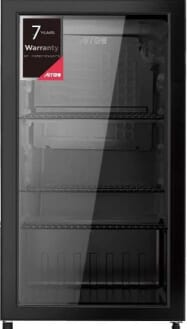 Arrow RO-110SCK No-Frost Mini Bar Refrigerator, 90 Liters, 3.2 Cubic Feet, 3 Shelves, Glass Door - Black product image