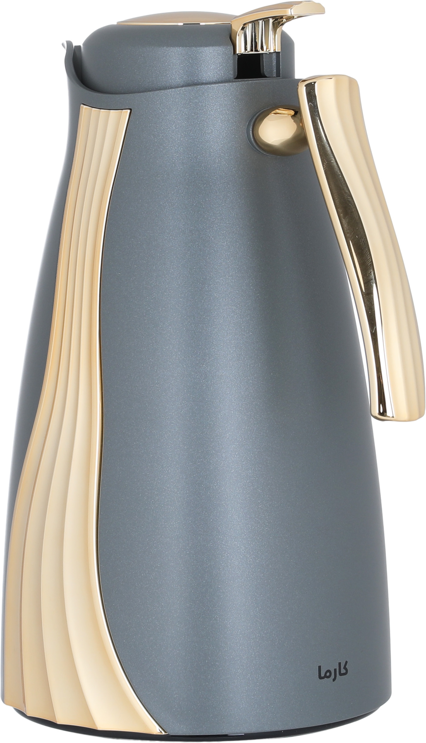 Al Saif Gallery Karma thermos set, 1 liter, thermal glass inner shell, plastic outer shell - dark gray product image 3