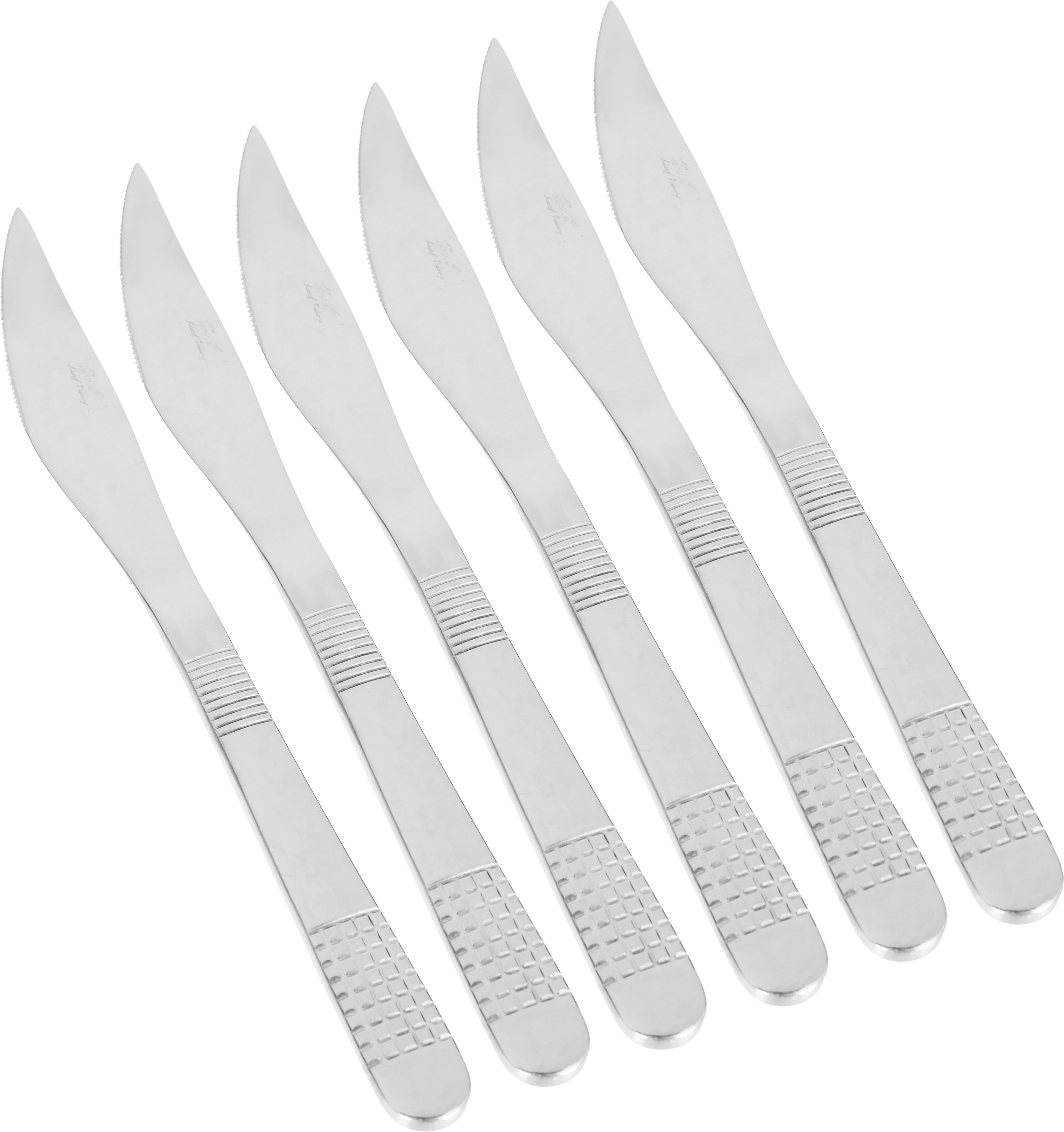 Al Saif Gallery steel knife set, 6 pieces, engraved - silver product image