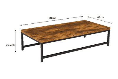 طقم طاولات خشب و معدن، 5 قطع - بني product image 3