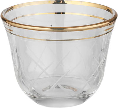 طقم تقديم شاي وقهوة زجاج السيف غاليري، خطوط ذهبية، 26 قطعة - شفاف product image 3