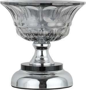Al Saif Gallery Stated Stainless Steel Glass Serving Stand, Round Base, 14X14X14 Cm - Silver Black product image 2