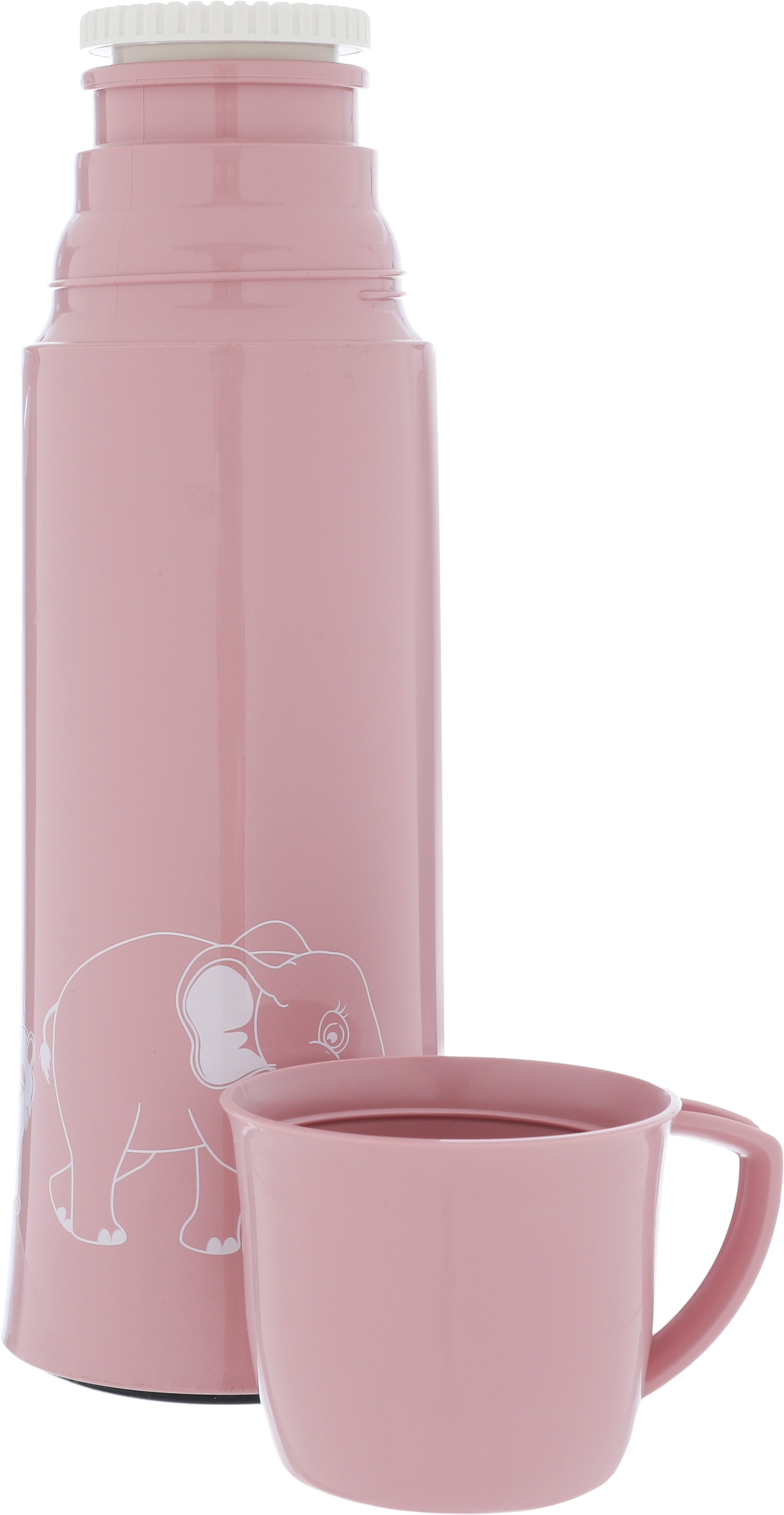 Helios thermos, 0.75 litres, thermal glass inner container, plastic outer shell - light pink product image 4