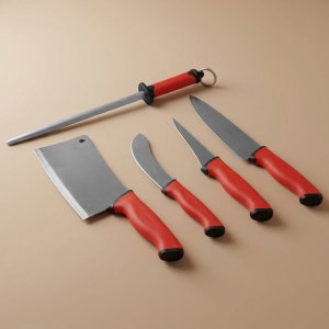 طقم سكاكين استيل السيف غاليري، 5 قطع - أحمر product image