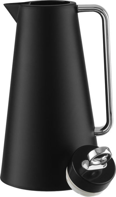 ترمس جلوري، 1 لتر، خامة داخلية زجاج، يد فضي، غطاء ضغاط - اسود product image 4