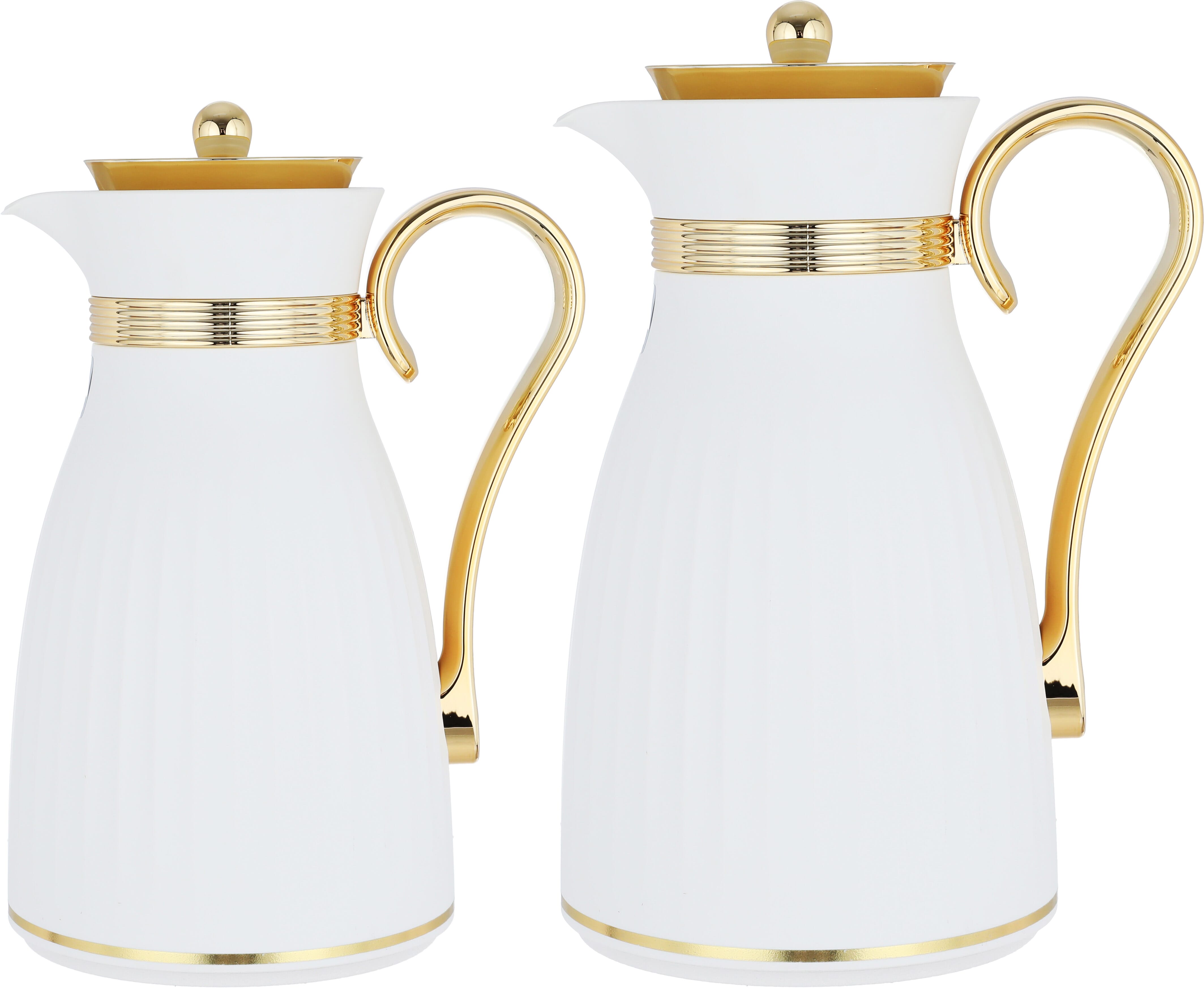 Danat Al Saif Gallery thermos set, 1 liter, thermal glass inner shell, plastic outer shell - white product image
