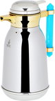 Al Saif Gallery Shahad thermos set, 1/1 liter, two pieces, thermal glass inner shell, steel outer shell - silver and gold product image 4