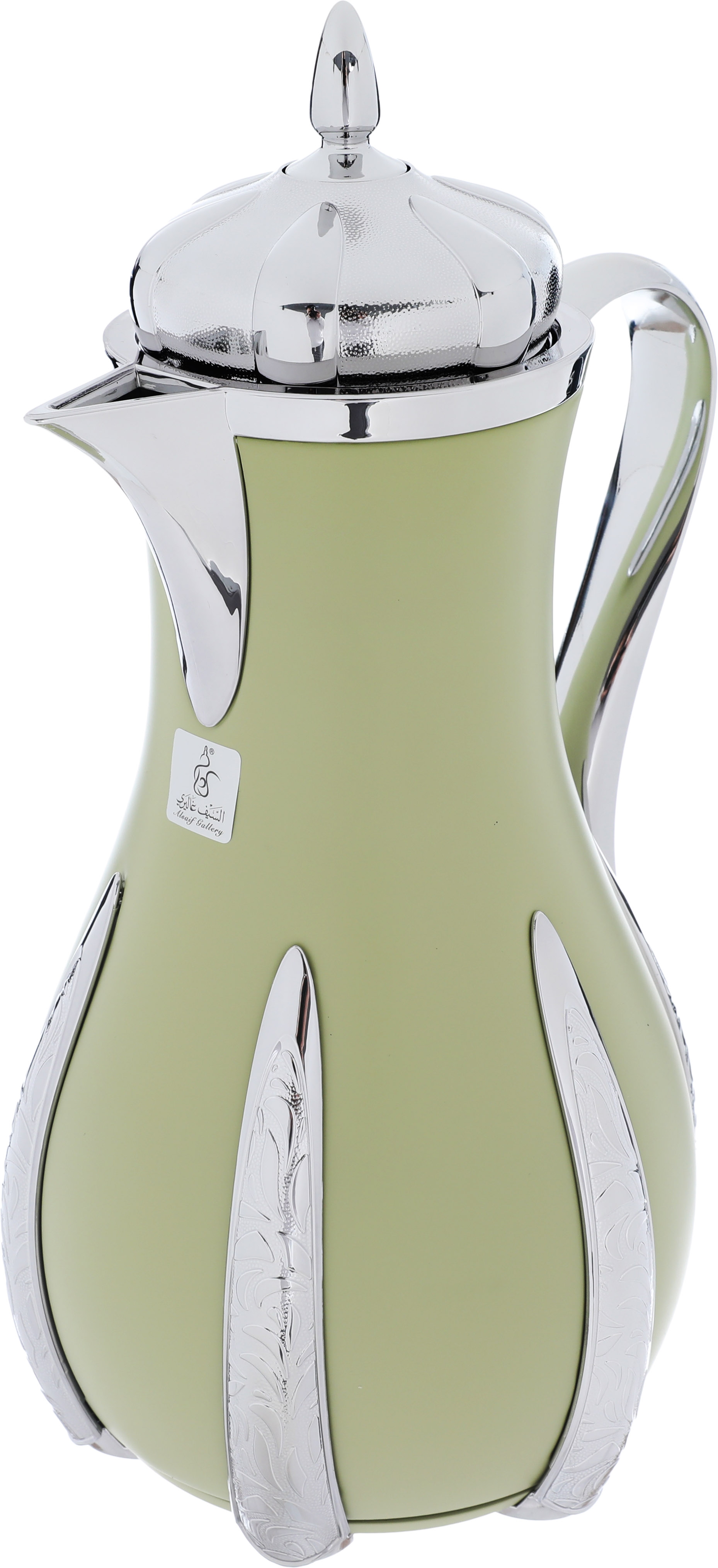 Al Saif Gallery Sana thermos set, 1 liter, thermal glass inner container, steel outer shell - light green product image 4