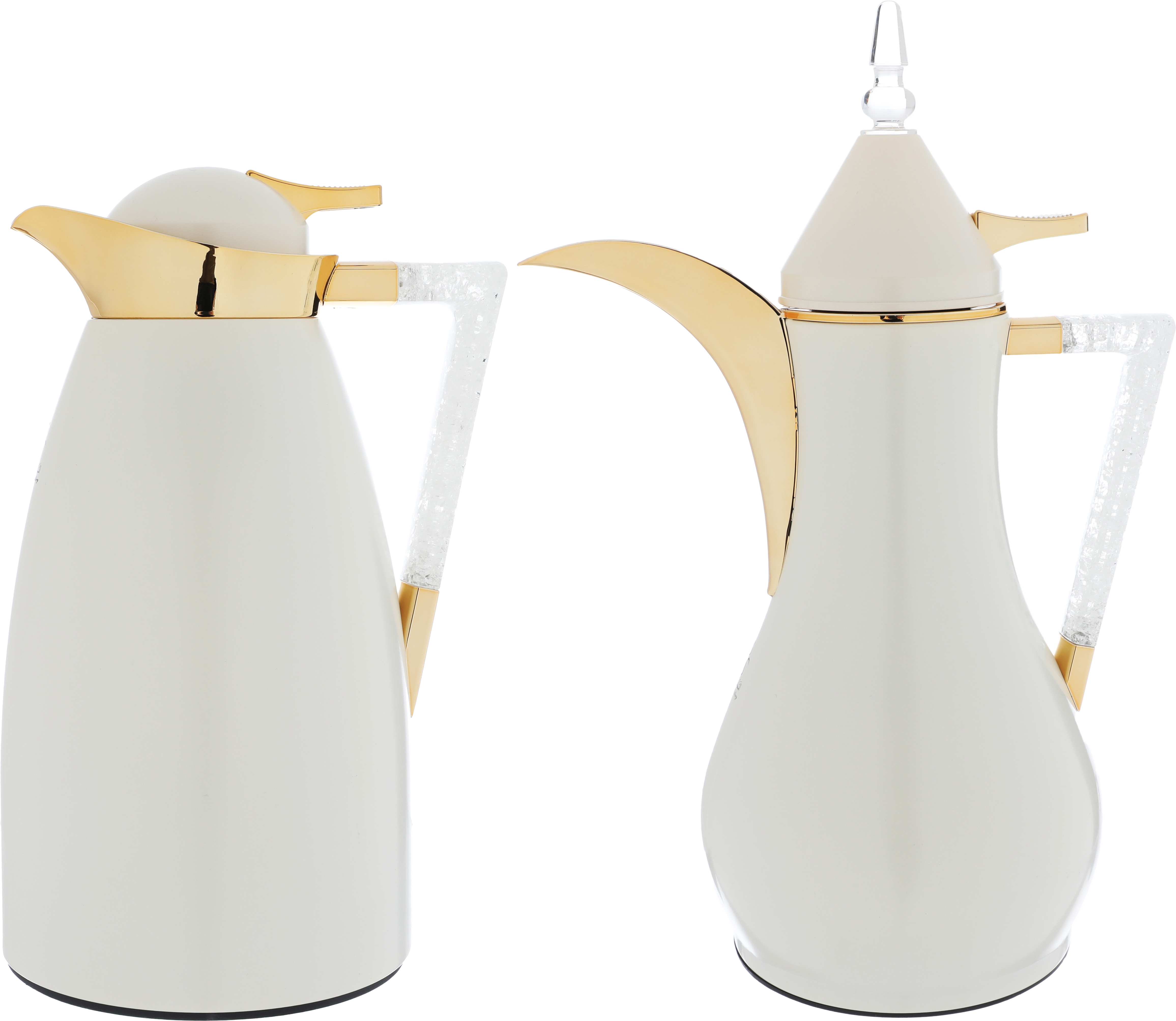 Al Saif Gallery Maha thermos set, two pieces, 1 liter, thermal glass inner shell, steel outer shell - pearl product image