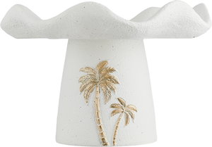 ستاند تقديم جبس السيف غاليري، 19x19x13 سم، دائري، قاعدة، نخلة ذهبي - أبيض product image 2