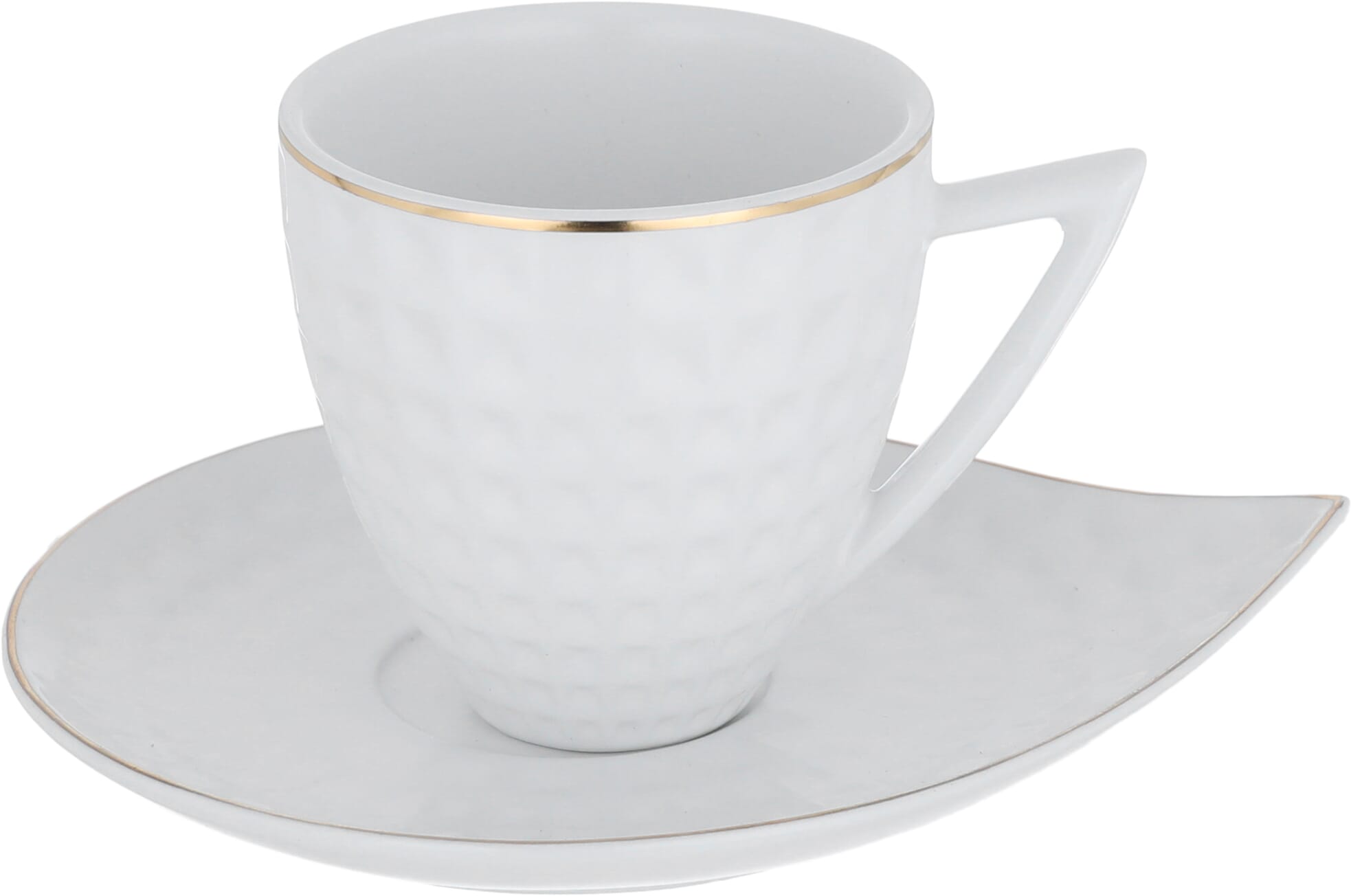 Al Saif Gallery porcelain coffee cup set, 12 pieces, gold-white line product image 2