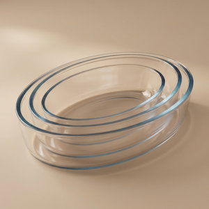 Mirolex Glass Oven Tray Set, 3 Pieces, Oval - Clear product image