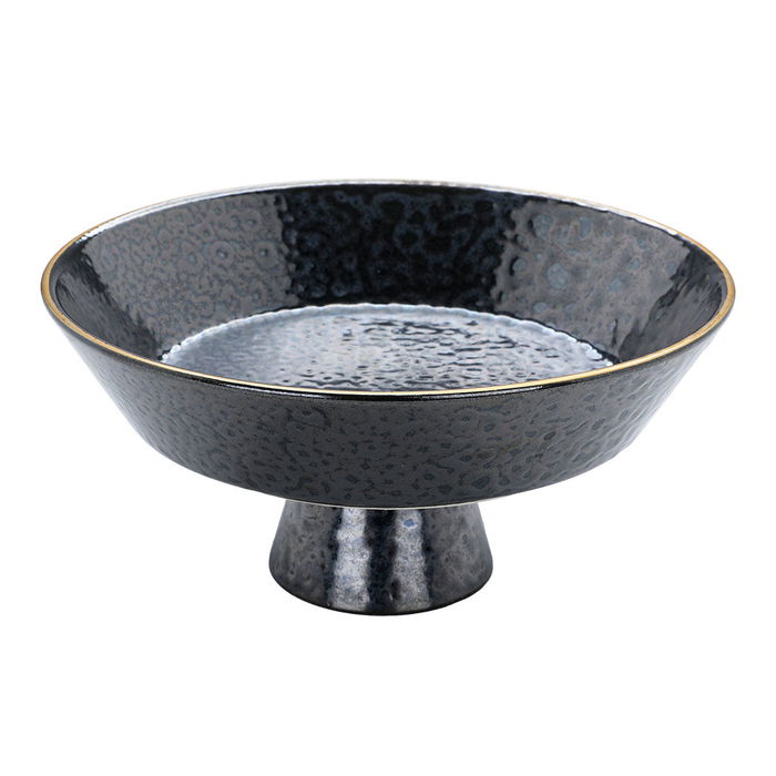 Al Saif Gallery serving stand with porcelain base, 19 x 19 x 9 cm, with golden font - black product image 1