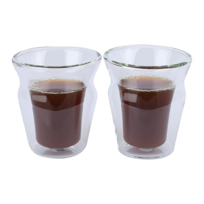 Al Saif Gallery Arabic coffee cups set, thermal glass, 80 ml, 2 pieces -Clear product image 1