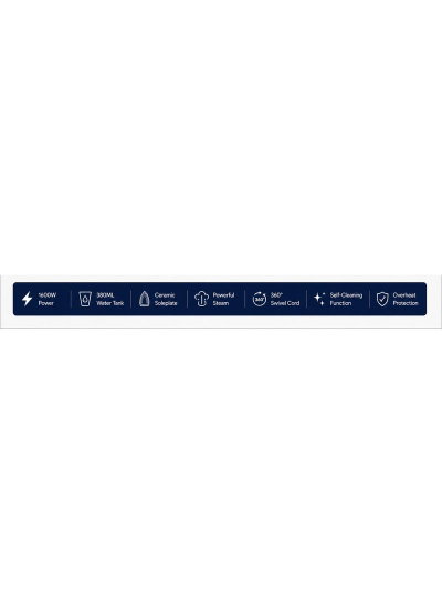 كاوية بخار كيون، 1600 واط، 380 مل، KGC/1003 - ابيض اسود product image 6
