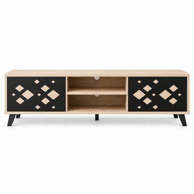 طاولة تلفزيون دياموند، 40×160×45 سم، خشب MDF، أدراج - بيج أسود product image 2