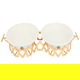 Al Saif Gallery Double Porcelain Heater Set with Glass Lid and Gold Stand, 12 Inch, Round - White product image 3