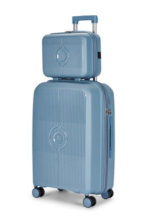 طقم شنط سفر بولي بروبيلين ليمرا، 4 مقاسات، 4 عجلات، بزاوية 360 درجة، LMA-PP525 - ازرق product image 2