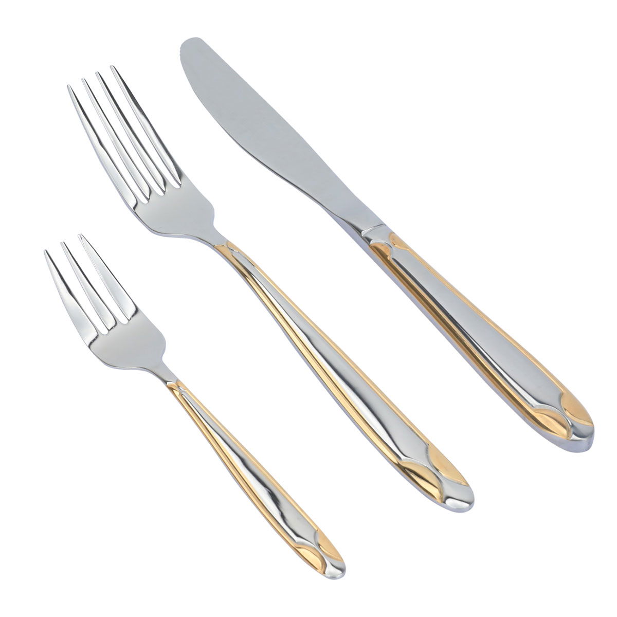 شنطة ملاعق استيل فضي بنقش مذهب 72 قطعة product image 8