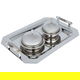 Tofaria set with 2 dates with a steel lid from Al Saif Gallery, 3 pieces - silver product image 1