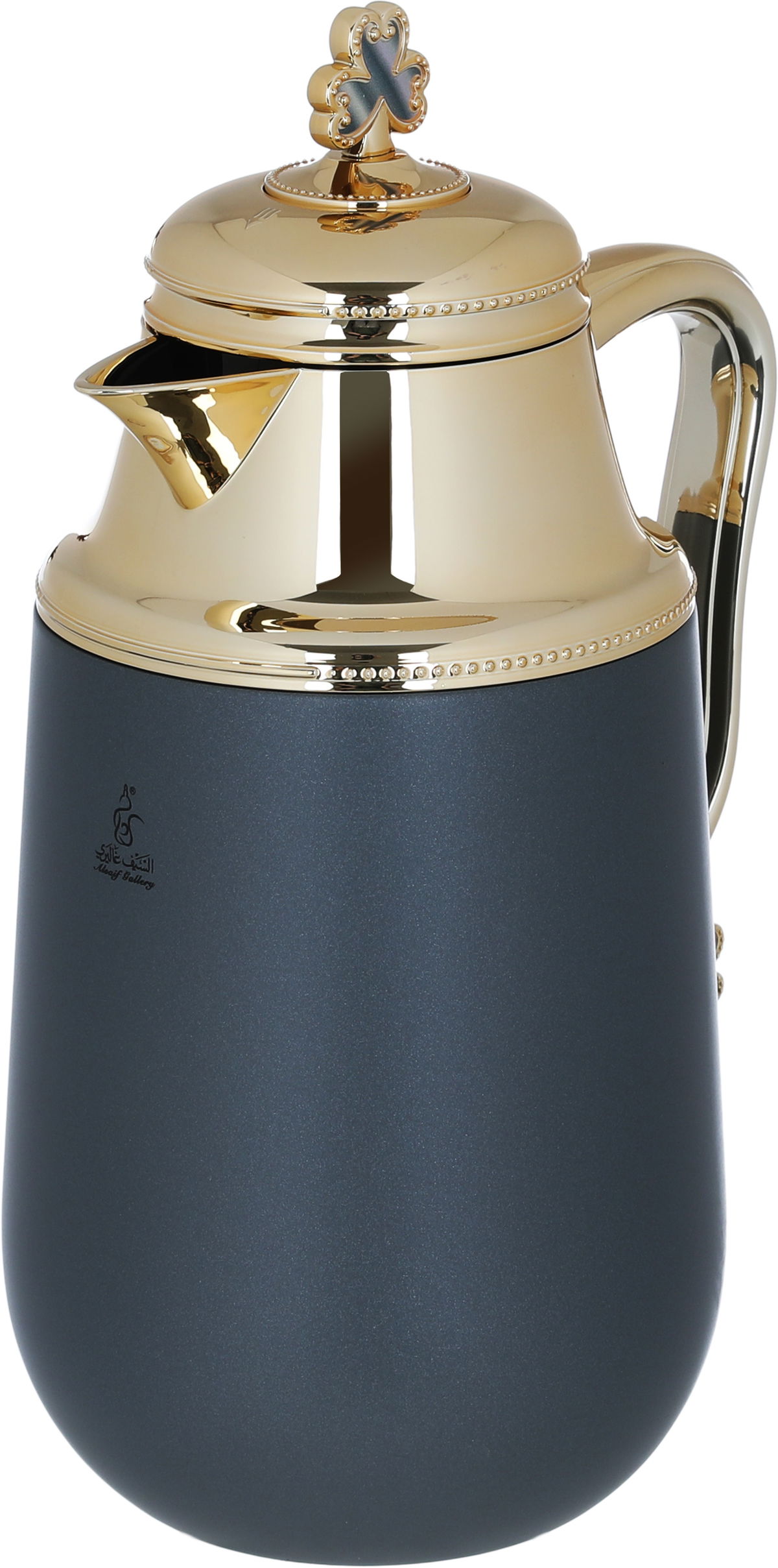 Al Saif Gallery Fatima thermos set, 1/0.7 liter, two pieces, thermal glass inner container, steel outer shell - dark gray product image 8