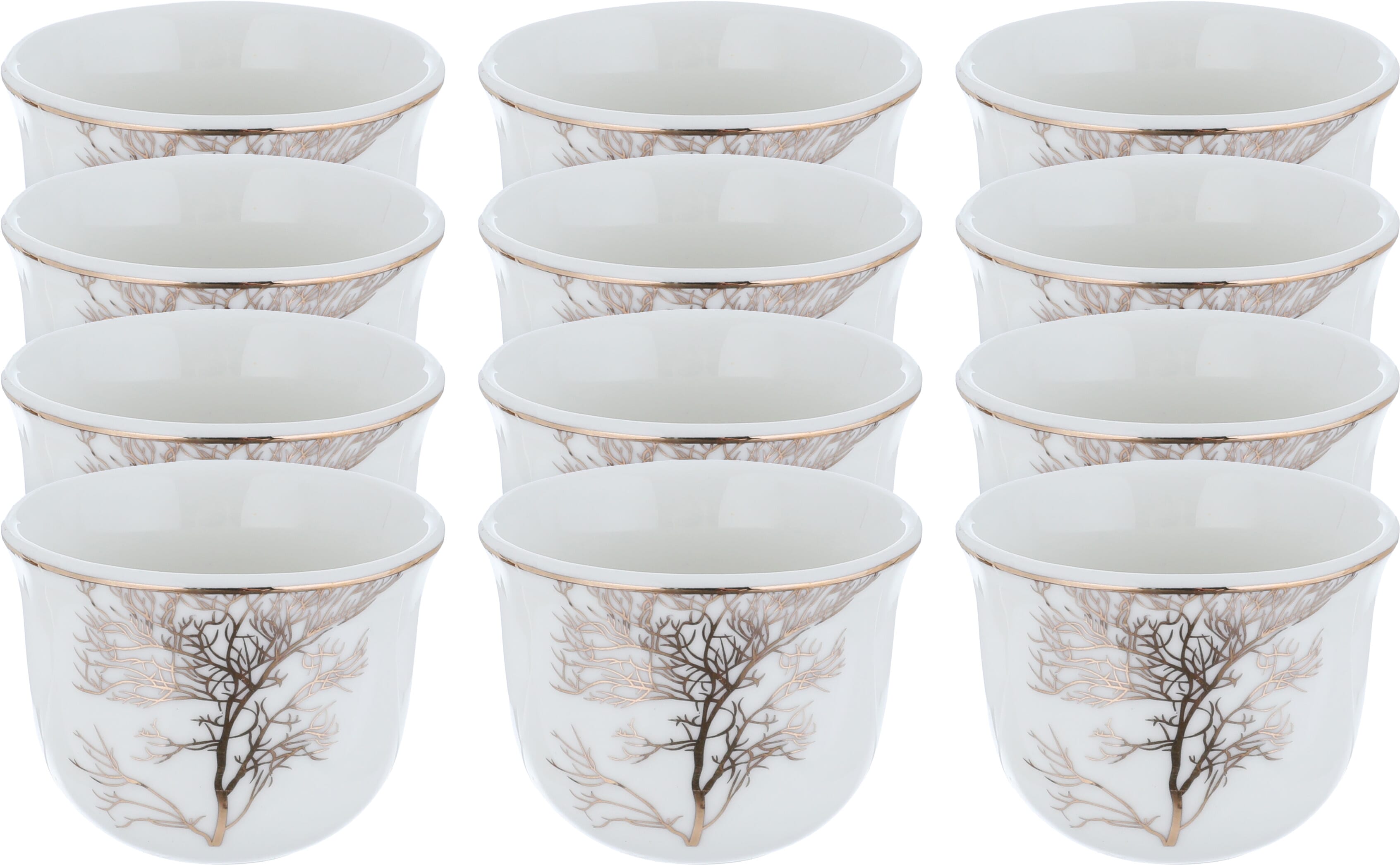 Al Saif Gallery porcelain Arabic coffee cups set, 12 pieces - white product image 1