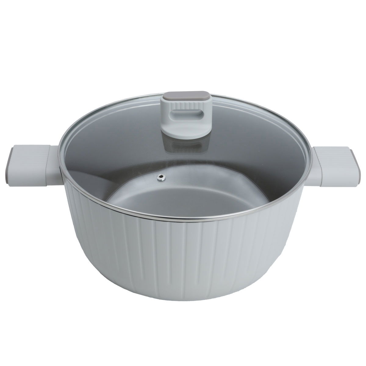 Robust cookware set, 9 pieces, with glass lid - beige product image 1