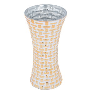 Family Pioneers Steel Flower Vase, 14x14x33 cm - Silver product image