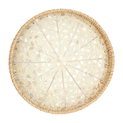 Al Saif Gallery wicker tofir, 37x37x5 cm, round, medium - beige product image 1