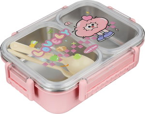 لانش بوكس بلاستيك السيف غاليري، 23x17x7 سم، خامة داخلية استيل، غطاء شفاف، قسمين - متعدد الألوان product image