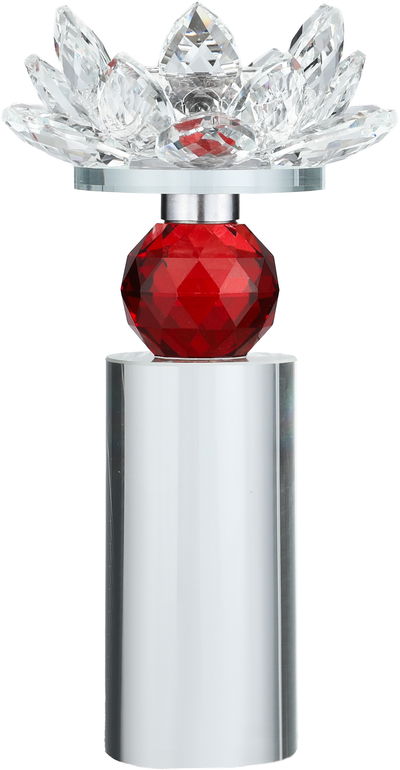 مبخرة زجاج السيف غاليري، قاعدة كرة، 10x10x19 سم - شفاف احمر product image 2