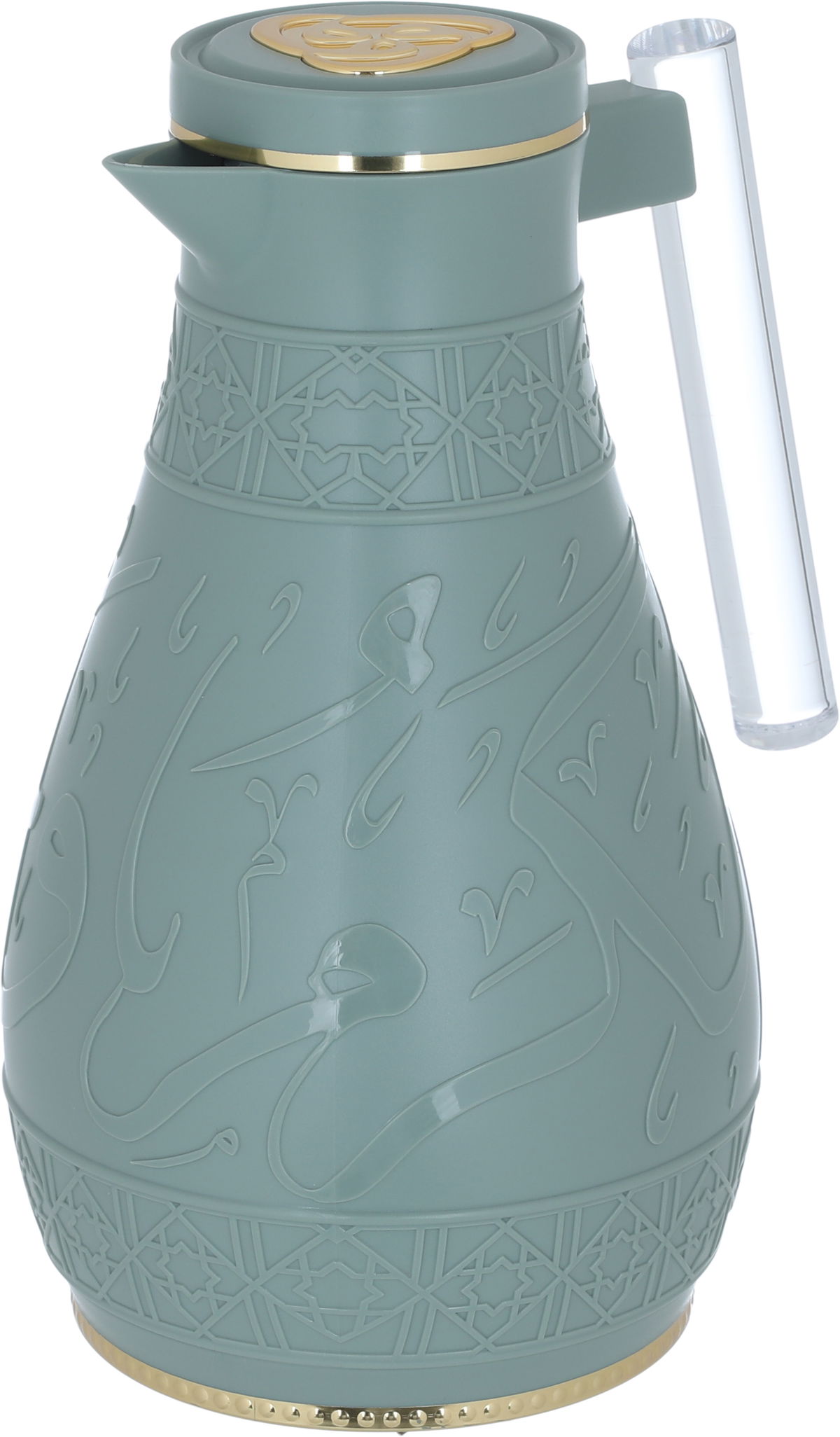Al Saif Gallery Karam thermos set, 1/0.65 liter, Islamic pattern, thermal glass inner shell, plastic outer shell - green product image 6